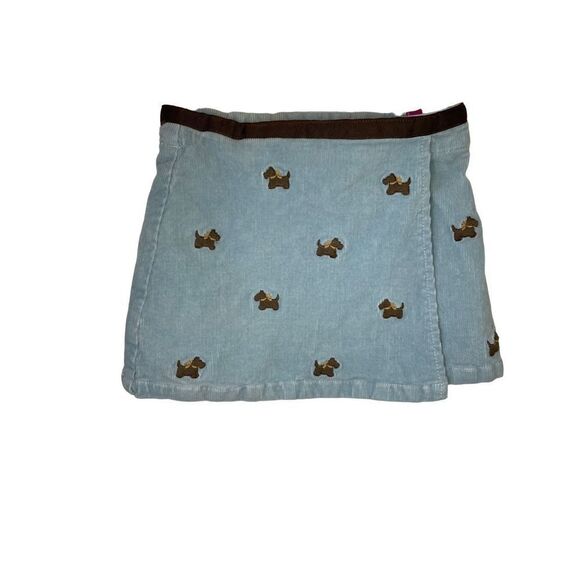 E. Land Girls Blue Ribbed Embroidered Dog Straight Mini Skirt Size 3T - Picture 1 of 5